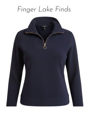 Talbots 1/4 Zip Navy Blue Sweatshirt, MP